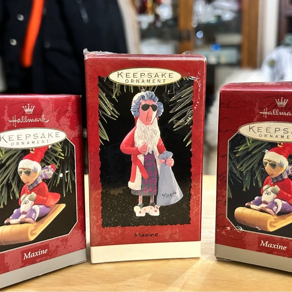 Hallmark Keepsake Maxine Ornament Set -of 3 Red and White